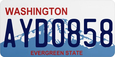 WA license plate AYD0858