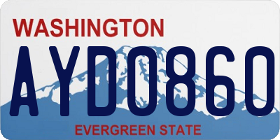 WA license plate AYD0860