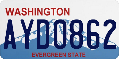 WA license plate AYD0862