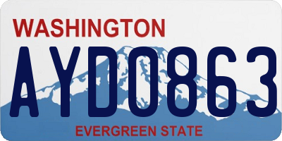 WA license plate AYD0863