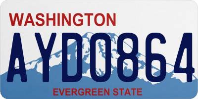 WA license plate AYD0864