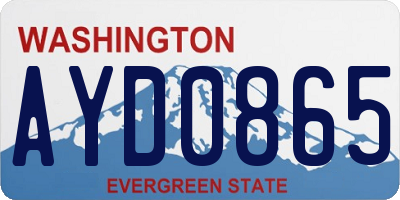 WA license plate AYD0865