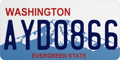 WA license plate AYD0866