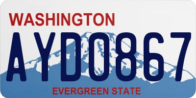 WA license plate AYD0867