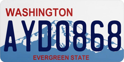 WA license plate AYD0868