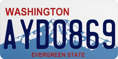 WA license plate AYD0869