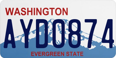 WA license plate AYD0874