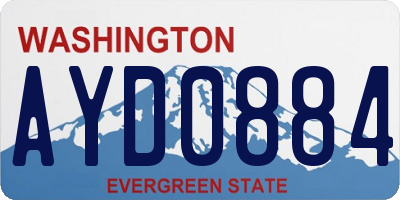 WA license plate AYD0884