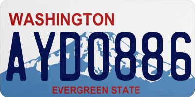 WA license plate AYD0886