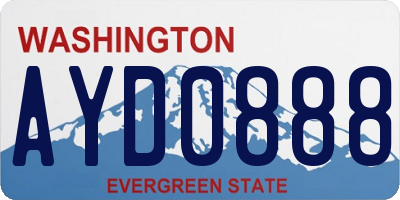 WA license plate AYD0888