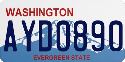 WA license plate AYD0890