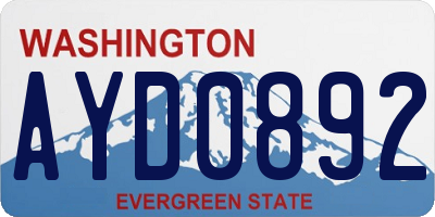WA license plate AYD0892