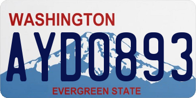 WA license plate AYD0893