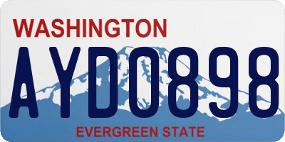 WA license plate AYD0898