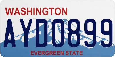 WA license plate AYD0899