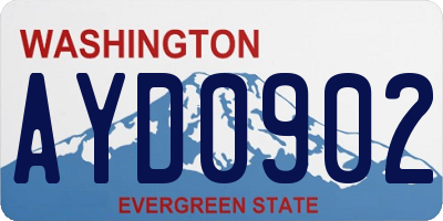 WA license plate AYD0902