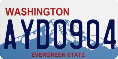 WA license plate AYD0904