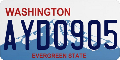 WA license plate AYD0905