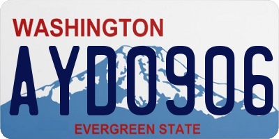 WA license plate AYD0906