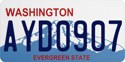 WA license plate AYD0907