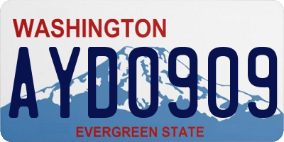 WA license plate AYD0909