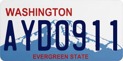 WA license plate AYD0911