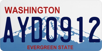 WA license plate AYD0912