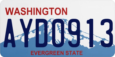 WA license plate AYD0913