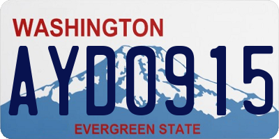 WA license plate AYD0915