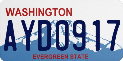 WA license plate AYD0917