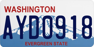 WA license plate AYD0918