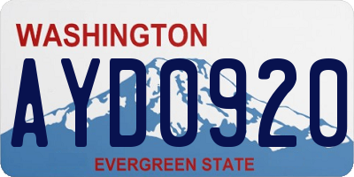 WA license plate AYD0920