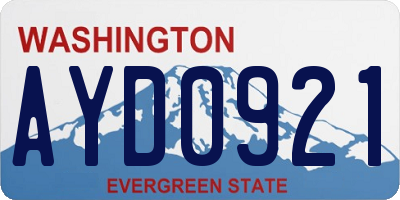 WA license plate AYD0921
