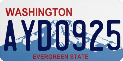 WA license plate AYD0925