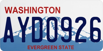 WA license plate AYD0926