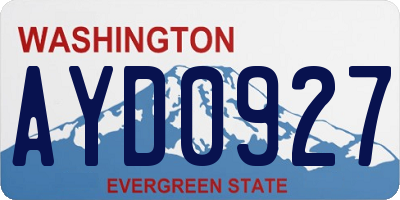 WA license plate AYD0927