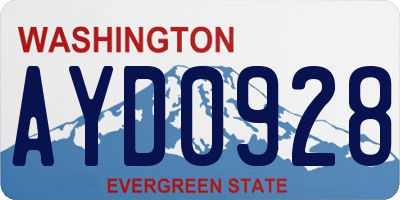 WA license plate AYD0928