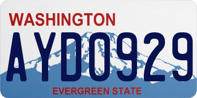 WA license plate AYD0929