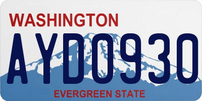 WA license plate AYD0930