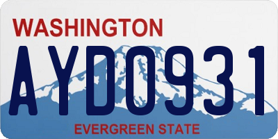 WA license plate AYD0931