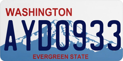 WA license plate AYD0933