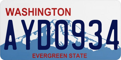 WA license plate AYD0934