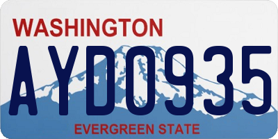 WA license plate AYD0935