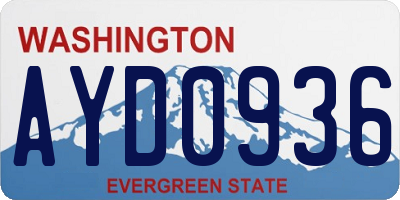 WA license plate AYD0936