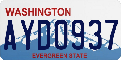 WA license plate AYD0937