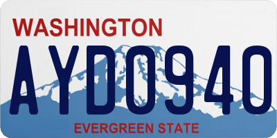 WA license plate AYD0940