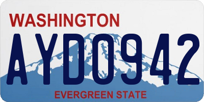 WA license plate AYD0942
