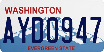 WA license plate AYD0947