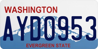 WA license plate AYD0953