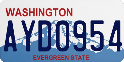 WA license plate AYD0954